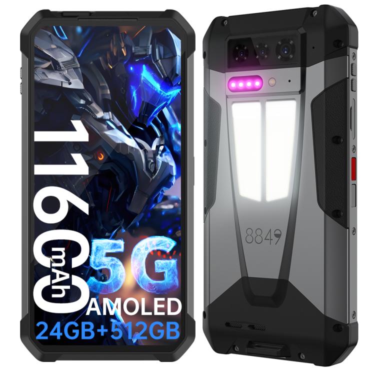 Unihertz 8849 Tank 4 Night Vision Projector Rugged Phone, 12GB+512GB, 6.78 inch Android 14 Dimensity 7300 MT6878 Octa Core, Network: 5G, NFC