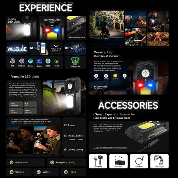 Ulefone Armor 29 Pro Thermal Version Rugged Phone, 16GB+512GB, Night Vision, 6.67 inch + 1.04 inch Android 15 MediaTek Dimensity 7400 Octa Core, Network: 5G, OTG, NFC