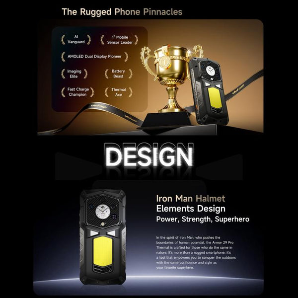 Ulefone Armor 29 Pro Thermal Version Rugged Phone, 16GB+512GB, Night Vision, 6.67 inch + 1.04 inch Android 15 MediaTek Dimensity 7400 Octa Core, Network: 5G, OTG, NFC