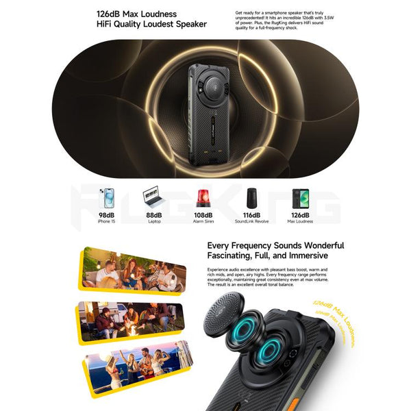 Ulefone RugKing, 8GB+256GB, IP68/IP69K Rugged Phone, 5.99 inch Android 15 Unisoc T7255 Octa Core, Network: 4G, NFC, OTG