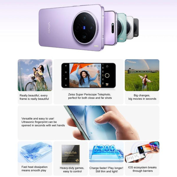 vivo X200s, 16GB+512GB, Face ID / 3D Ultrasonic Fingerprint, 6.67 inch OriginOS 5 / Android 15 Dimensity 9400+ Octa Core, OTG, NFC, Network: 5G, Support Google Play