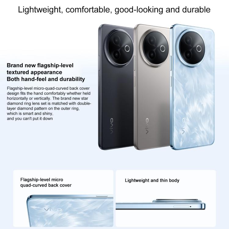 vivo Y300i, 12GB+256GB, Face ID / Side Fingerprint, 6.68 inch Android 15 OriginOS 5 Snapdragon 4 Gen 2 Octa Core, OTG, NFC, Network: 5G