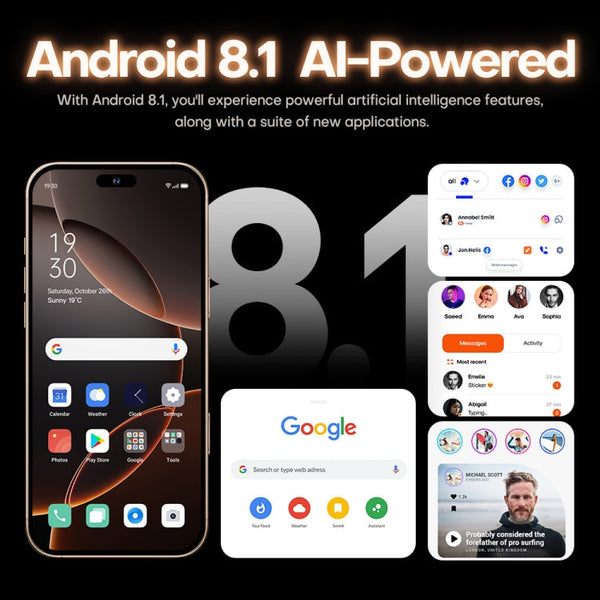 i16 Pro Max / A08A, 3GB+64GB, 6.73 inch Screen, Face Identification, Android 8.1 MTK6753 Octa Core, Network: 4G, Dual SIM, EU Plug