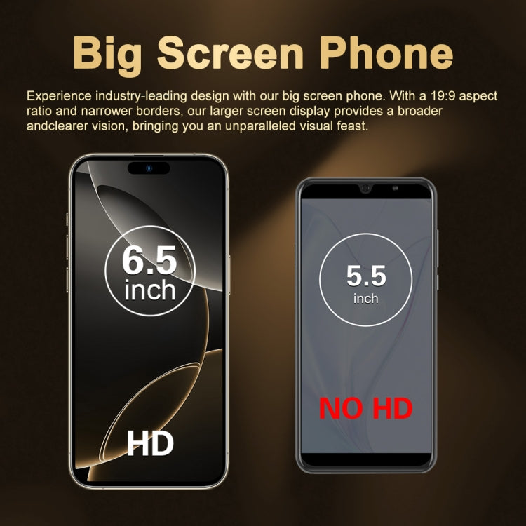 i16 Pro Max / Q5A, 6GB+128GB, 6.5 inch Screen, Face Identification, Android 10 MTK6762 Octa Core, OTG, NFC, Network: 4G, Dual SIM, US Plug, i16 Pro Max / Q5A, US Plug