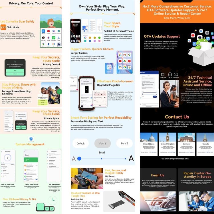 Blackview BL7000 Rugged Phone, 8GB+256GB, 6.78 inch Android 15 MediaTek Dimensity 6300 Octa Core, Network: 5G, NFC, OTG