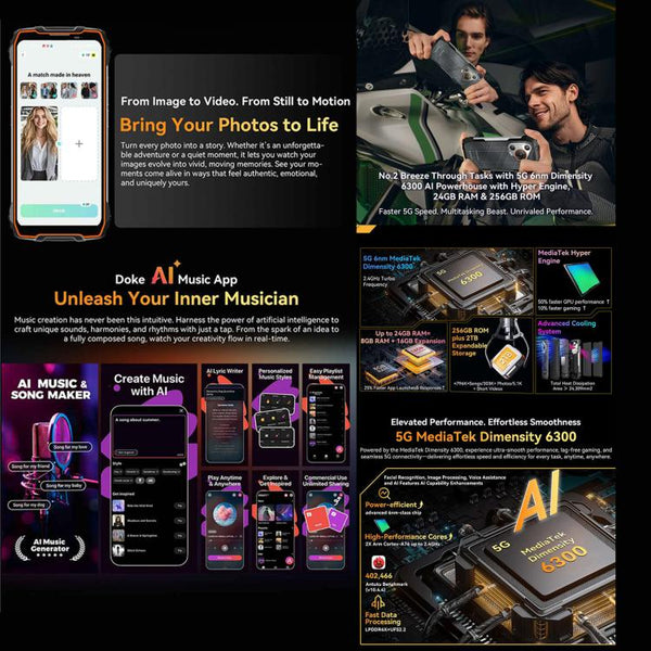 Blackview BL7000 Rugged Phone, 8GB+256GB, 6.78 inch Android 15 MediaTek Dimensity 6300 Octa Core, Network: 5G, NFC, OTG