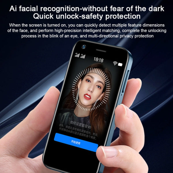 Face Recognition, 3.0 inch Android 9.0 MTK6737M Quad Core up to 1.1GHz, Bluetooth, WiFi, FM, Network: 4G, Dual SIM, 2GB+16GB
