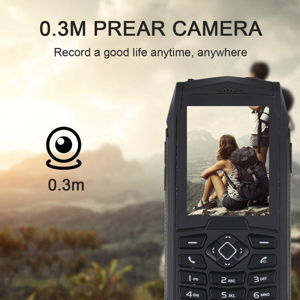 IP68 Waterproof Dustproof Shockproof, 2.4 inch, MTK6261D, 2000mAh Battery, SOS, FM, Dual SIM