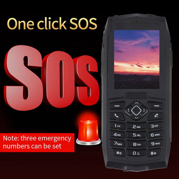 IP68 Waterproof Dustproof Shockproof, 2.4 inch, MTK6261D, 2000mAh Battery, SOS, FM, Dual SIM