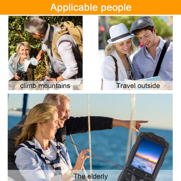 IP68 Waterproof Dustproof Shockproof, 2.4 inch, MTK6261D, 2500mAh Battery, SOS, FM, Dual SIM