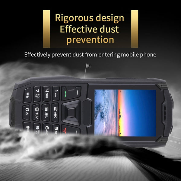 IP68 Waterproof Dustproof Shockproof, 2.4 inch, MTK6261D, 2500mAh Battery, SOS, FM, Dual SIM