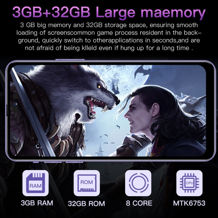 Face Identification, Android 8.1 MTK6753 Octa Core, Network: 4G, 3GB+32GB,Dynamic Island Screen