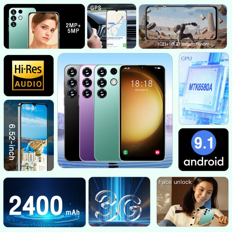 Face Identification, Android 9.1 MTK6580A Quad Core, Network: 3G, S23Ultra / D15