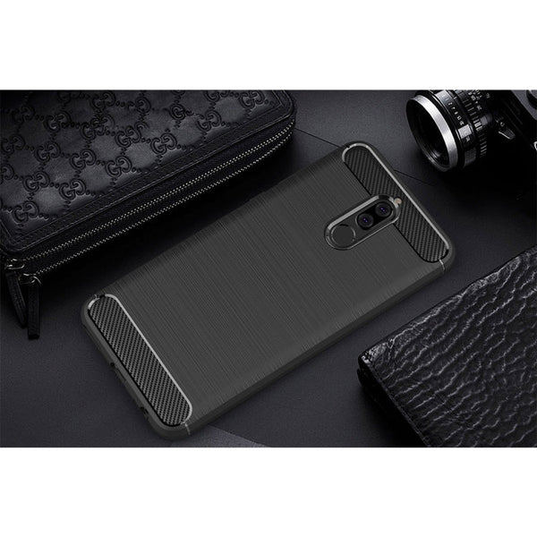 For Huawei  Mate 10 Lite Brushed Carbon Fiber Texture TPU Shockproof Anti-slip Soft Protective Back Cover Case