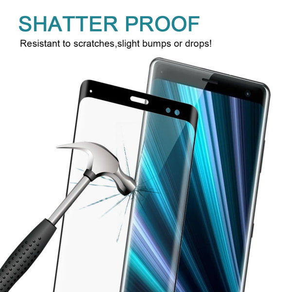 0.3mm 9H Surface Hardness 3D Curved Edge Full Screen Tempered Glass Film for Sony Xperia XZ3