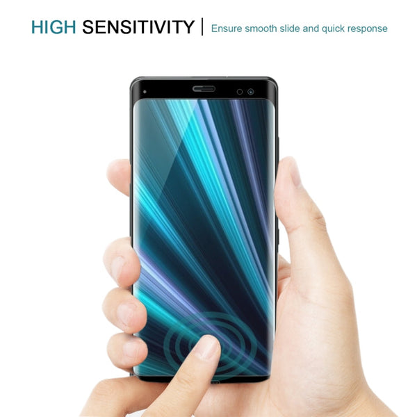 0.3mm 9H Surface Hardness 3D Curved Edge Full Screen Tempered Glass Film for Sony Xperia XZ3