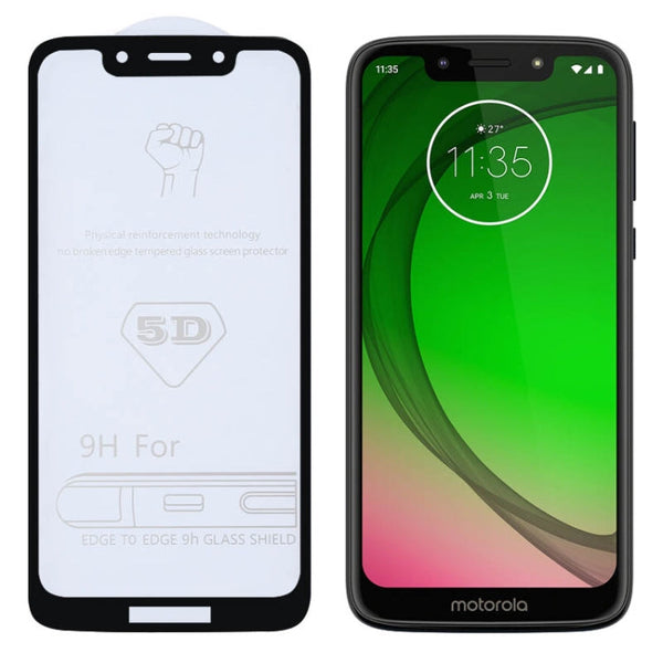 9H 5D Full Glue Full Screen Tempered Glass Film for Motorola Moto G7 Play