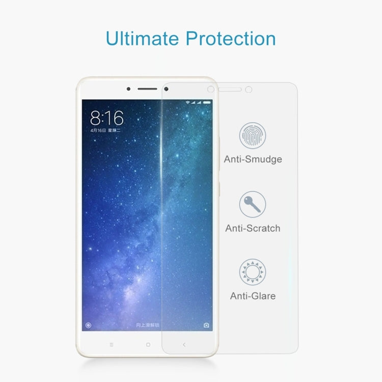 100 PCS for  Xiaomi Mi Max 2 0.3mm 9H Surface Hardness 2.5D Explosion-proof Non-full Screen Tempered Glass Screen Film