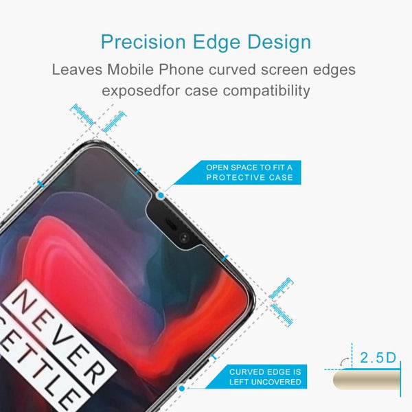 10 PCS 0.26mm 9H 2.5D Tempered Glass Film for OnePlus 6
