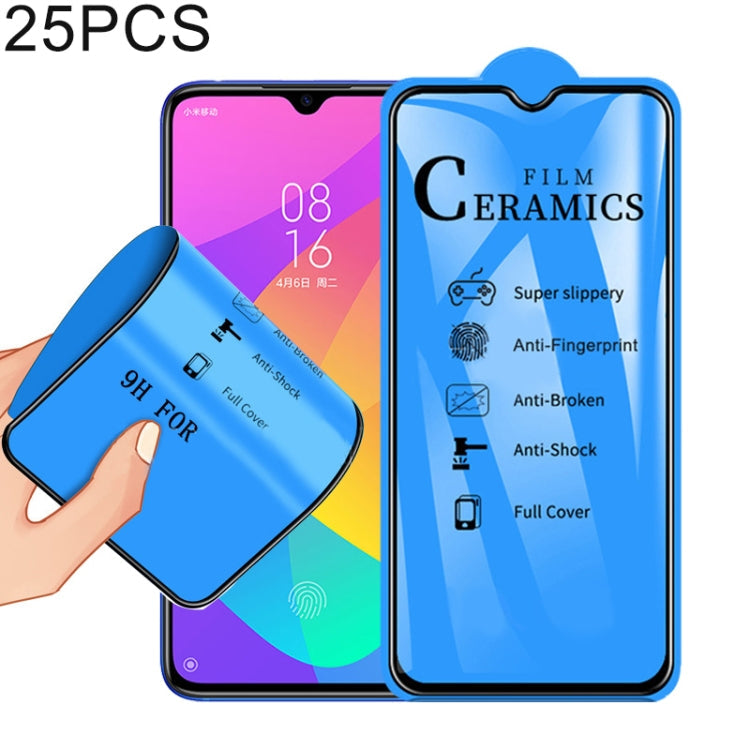 25 PCS 2.5D Full Glue Full Cover Ceramics Film for Xiaomi Mi A3 / Mi CC9e
