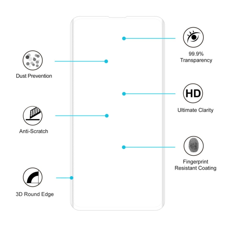 25 PCS Edge Glue 3D Curved Edge Full Screen Tempered Glass Film for Galaxy S10, Fingerprint Unlock Is Not Supported
