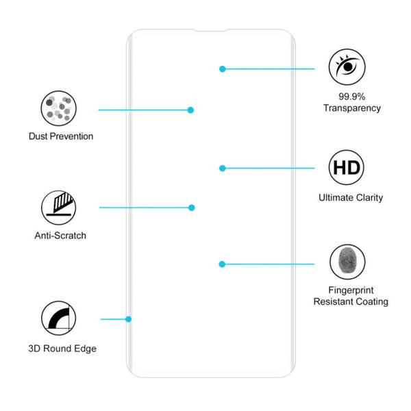 25 PCS Edge Glue 3D Curved Edge Full Screen Tempered Glass Film for Galaxy S10, Fingerprint Unlock Is Not Supported