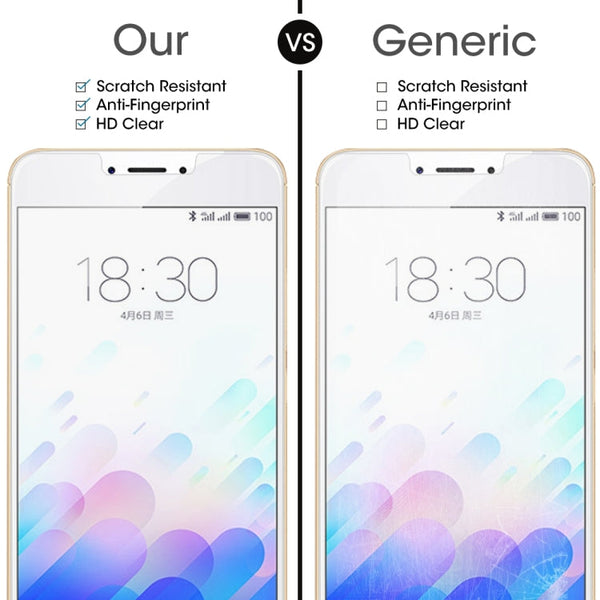 100 PCS for Meizu M3 Note / Meilan Note 3 0.26mm 9H Surface Hardness 2.5D Explosion-proof Tempered Glass Screen Film
