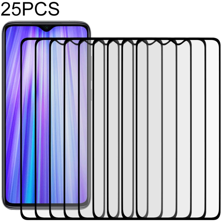 25 PCS Full Cover ScreenProtector Tempered Glass Film for Xiaomi Redmi Note 8 Pro