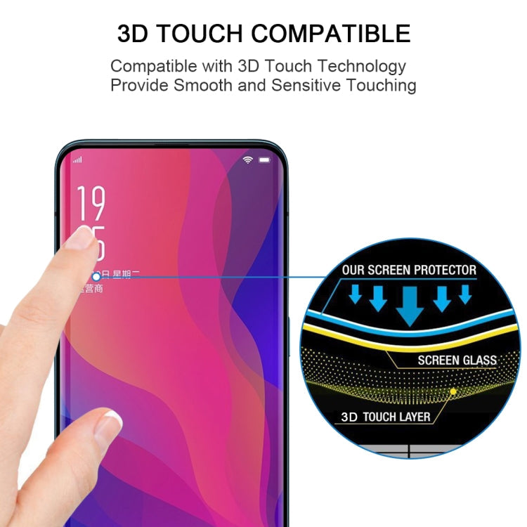 Edge Glue 3D Curved Edge Full Screen Tempered Glass Film For OPPO Find X