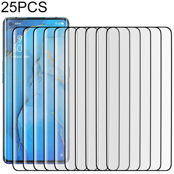 25 PCS For OPPO Reno3 Pro 9H HD 3D Curved Edge Tempered Glass Film (Transparent)