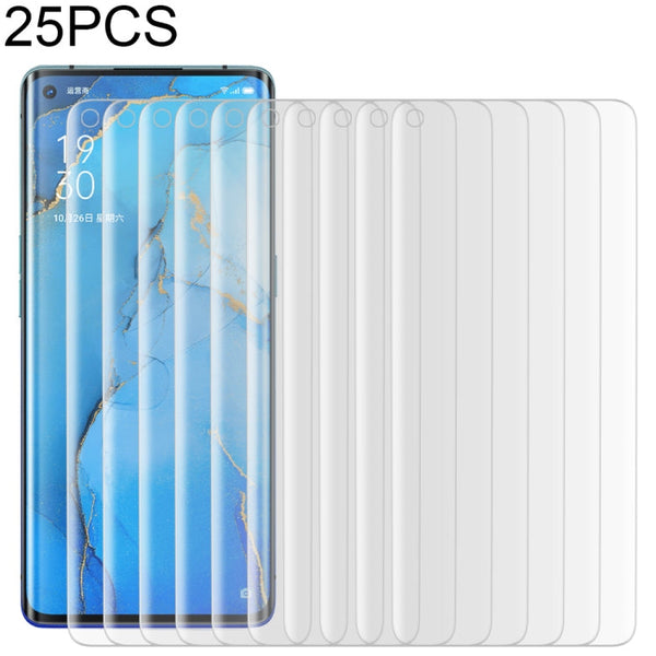 25 PCS For OPPO Reno3 Pro 9H HD 3D Curved Edge Tempered Glass Film (Transparent)