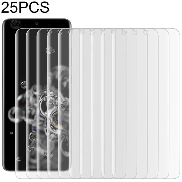 25pcs For Galaxy S20 Ultra 9H HD 3D Curved Edge Tempered Glass Film (Transparent)