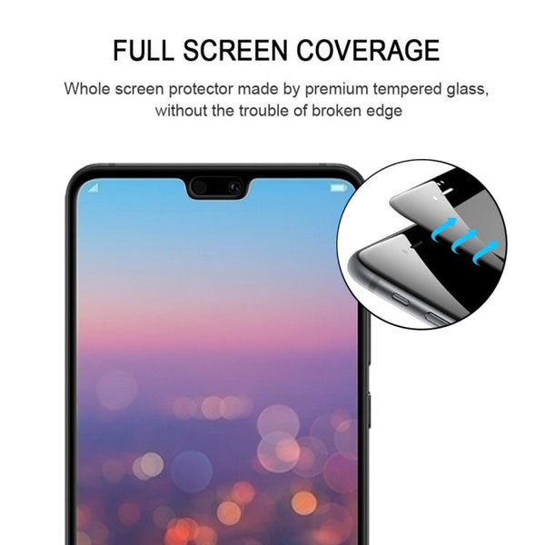 25 PCS 9H Silk Print Full Screen Full Tempered Glass Film for Huawei P20