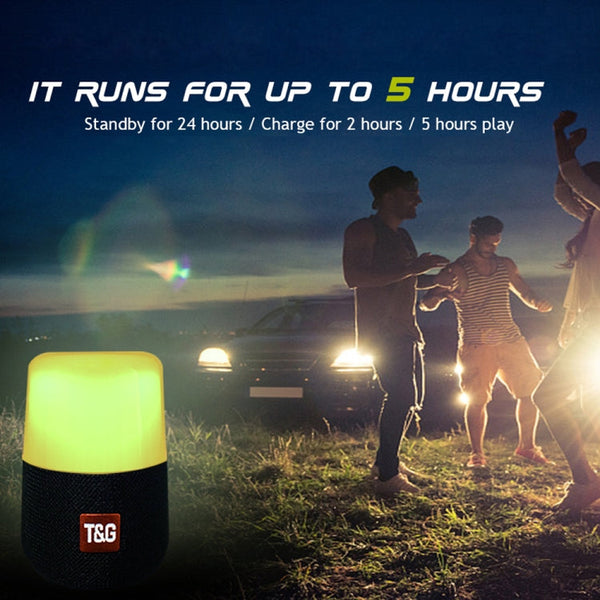 T&G TG168 Portable Wireless Bluetooth V5.0 Stereo Speaker with Handle, Built-in MIC, Support Flashing LED Light & TF Card & U Disk & AUX IN & FM, TG168