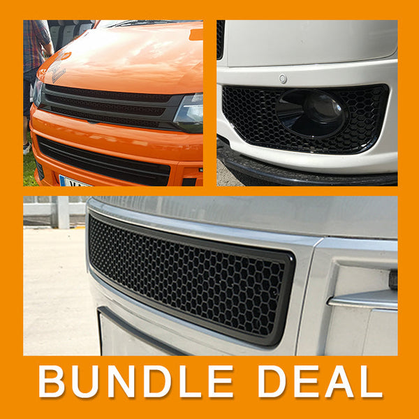 For VW T5.1 Transporter Van Front Styling Matte Package (3pcs) Painted and Ready to Fit