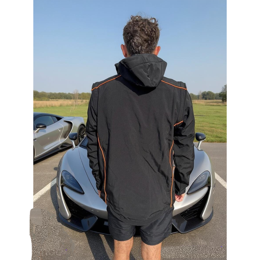McLaren Water Repellent Stretch Softshell Jacket / Gilet - Official Workwear Black / Orange / Large