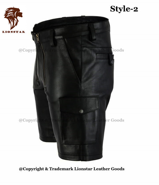 Lionstar King Men's Sheepskin Leather Shorts (Gay / Club Gear)