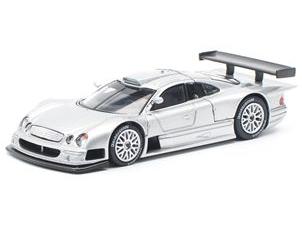 Mercedes-Benz CLK GTR Silver 1:64 Scale Pop Race Diecast Model