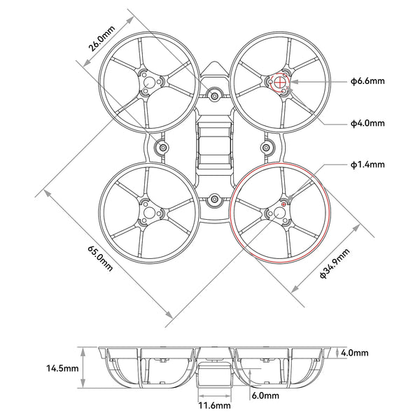 Meteor65 Air Brushless Whoop Frame