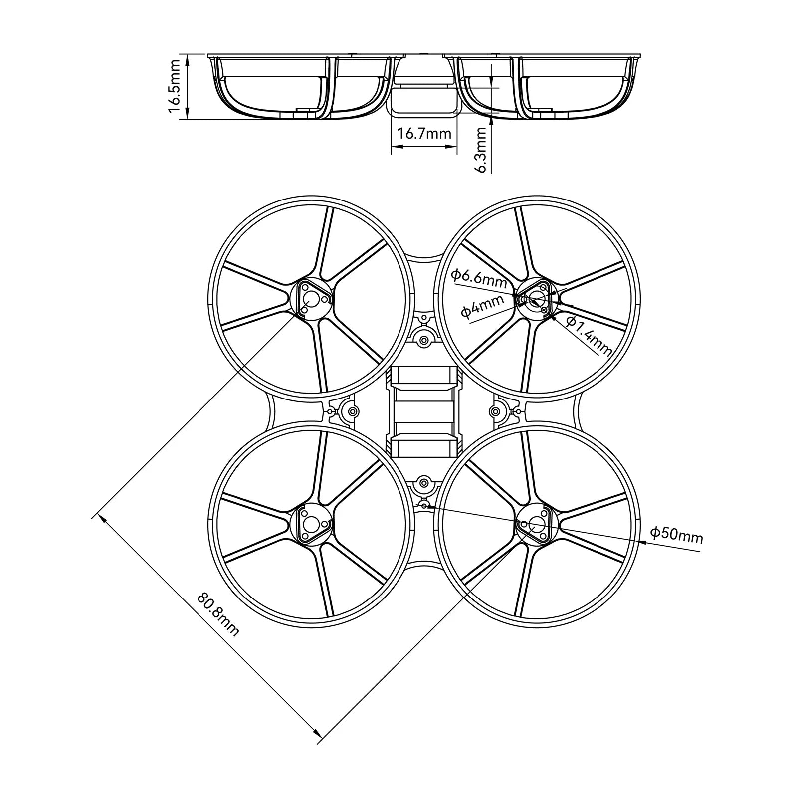 BetaFPV Meteor75 Pro Brushless Whoop Frame