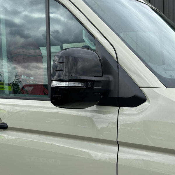 For VW Crafter New Shape Mirror Covers -  Set of 2 - Gloss Black | Van-X