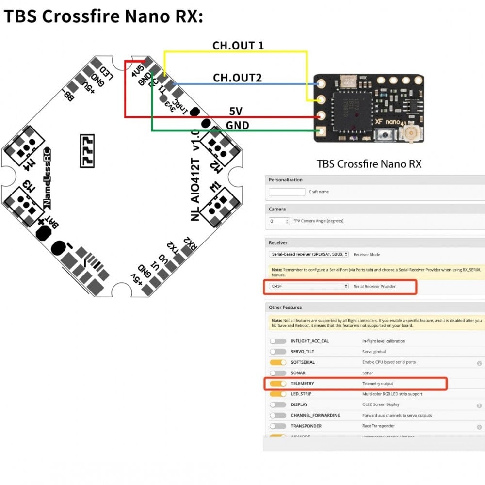 NLRC AIO 412T Flight Controller for Toothpick (12A, 2-4S)