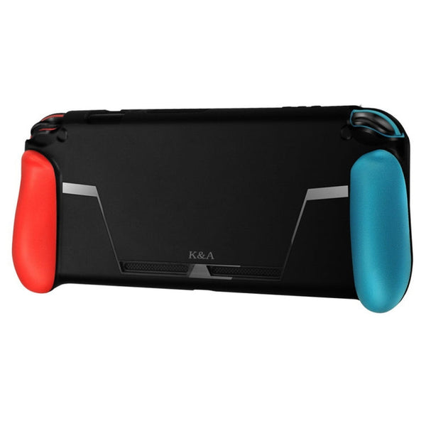 TPU Shell Handle Grip with Game Card Slot Anti-Shock Cover Silicone Case for Nintendo Switch, with Logo, TPU Shell  with Logo