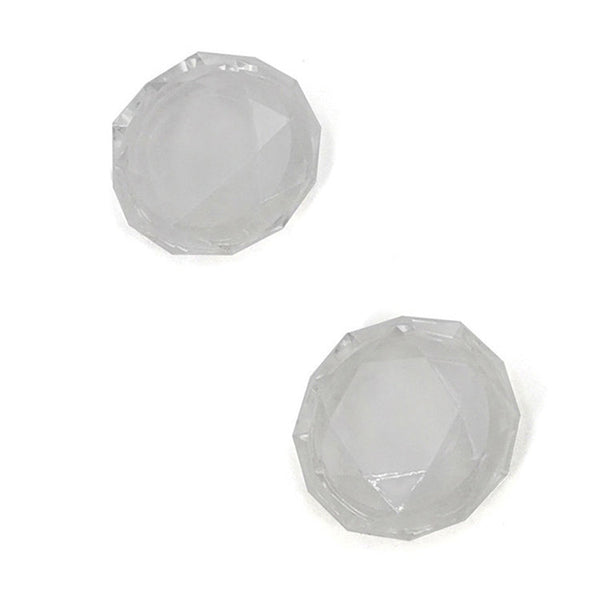 2 PCS Diamond Texture Games Grip Caps for PS5, Clear White, Green, Blue, Red