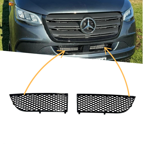 For Mercedes Sprinter Dodge 907 Front Bumper Honeycomb Mesh Grilles – Set of 2 - Van-X