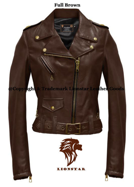 Lionstar Newage Ladies Sheepskin Leather Biker Jacket