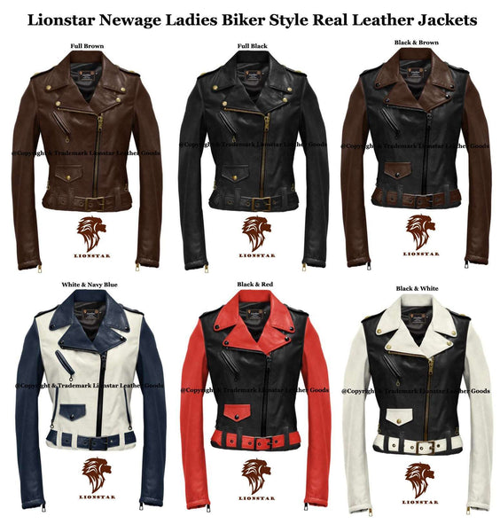 Lionstar Newage Ladies Sheepskin Leather Biker Jacket
