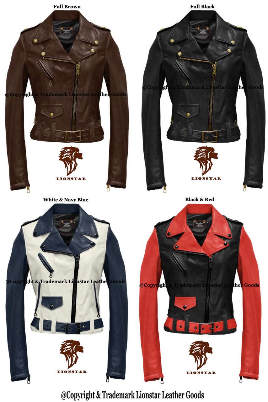 Lionstar Newage Ladies Sheepskin Leather Biker Jacket