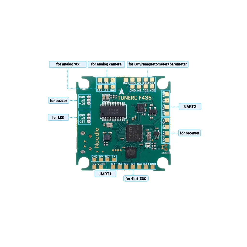 TuneRC Noodle AT32F435 3S-6S Flight Controller