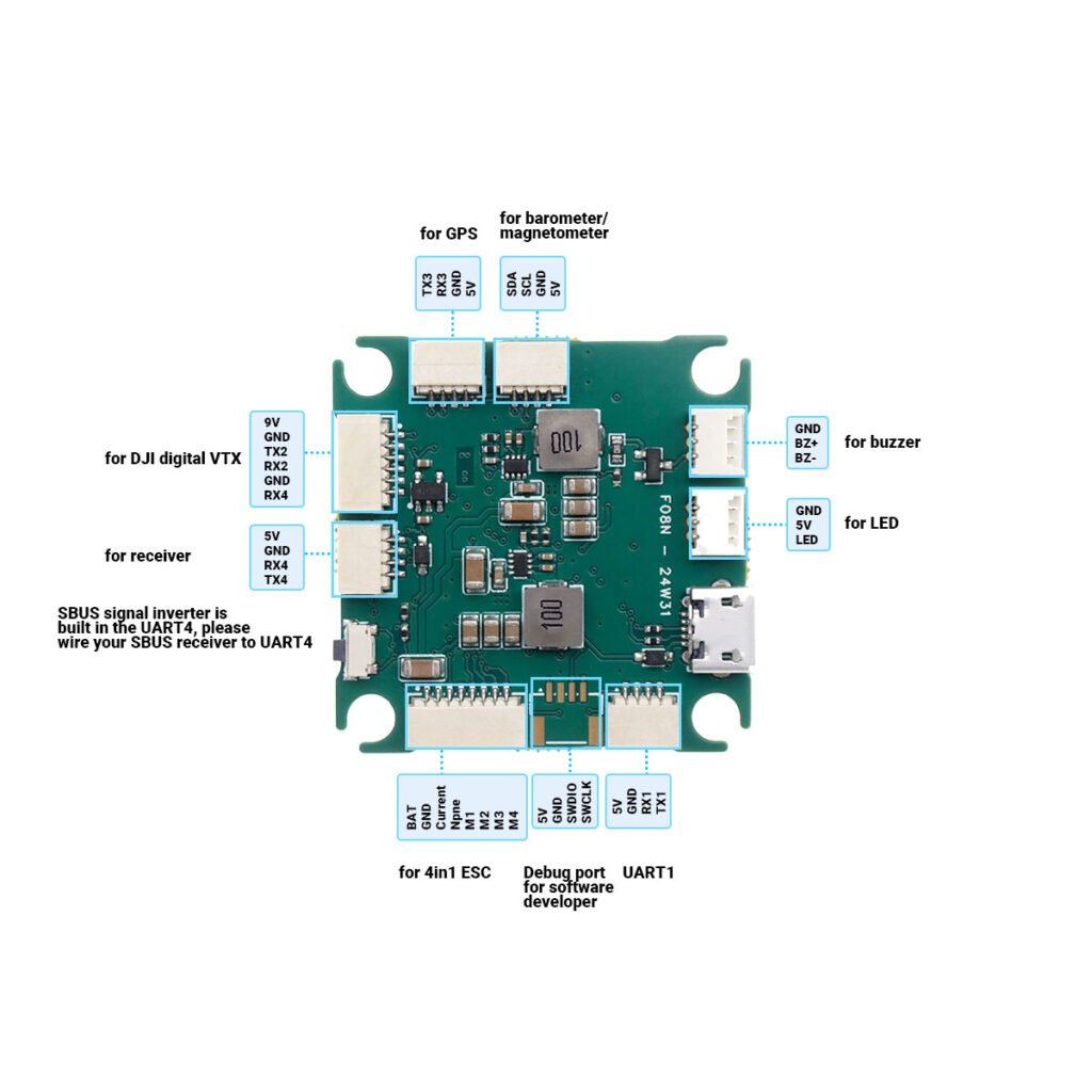 TuneRC Noodle AT32F435 3S-6S Flight Controller